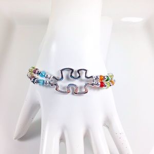 Autism Awareness Beaded Stretch Bracelet